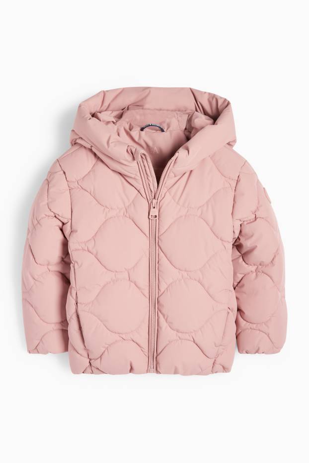 Enfants filles - Doudoune à capuche - finition déperlante - rose foncé