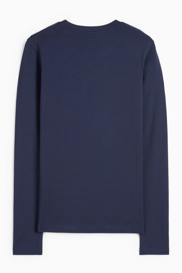 Femei - Tricou cu mânecă lungă - slim fit - albastru închis