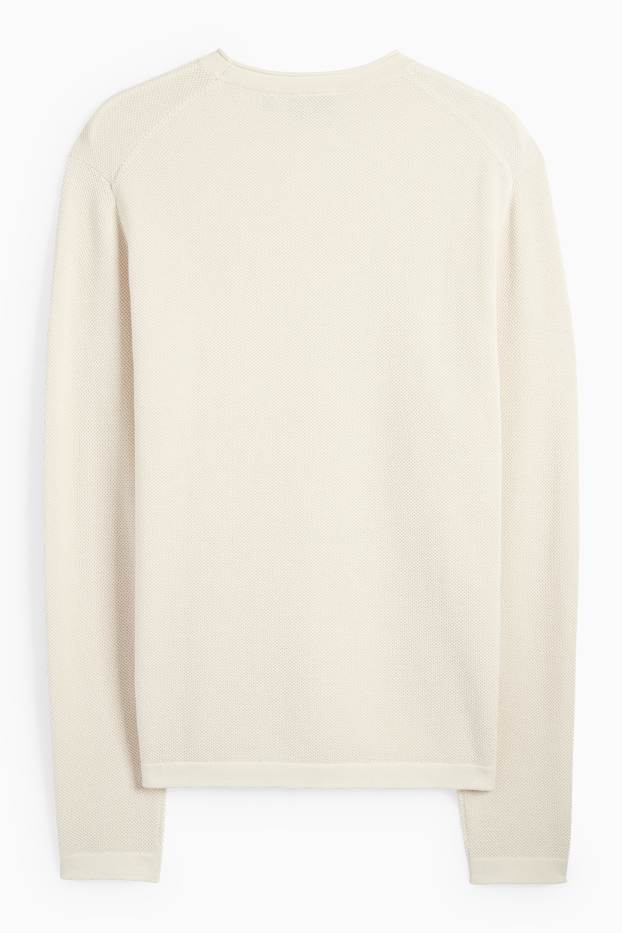 Heren - Trui - met structuur - licht beige