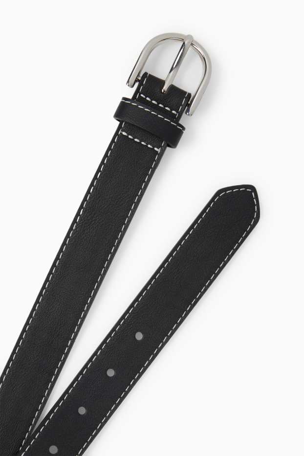 Damen - Gürtel - Lederimitat - schwarz