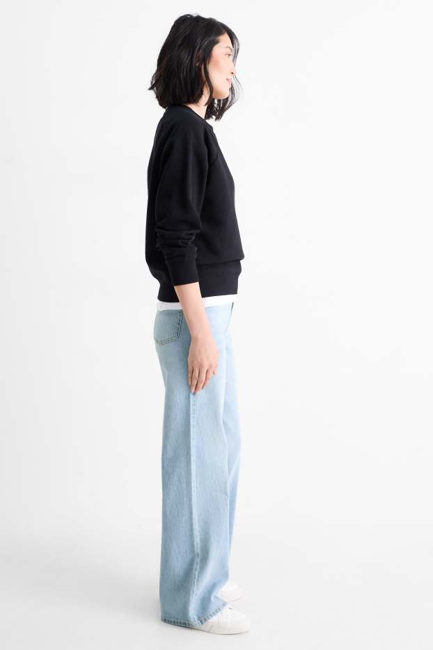 Dames - Wide leg jeans - high waist - jeanslichtblauw