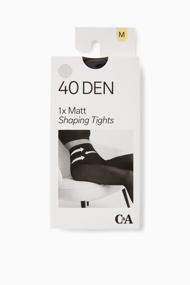 Damen - Feinstrumpfhose - Shaping-Effekt - 40 DEN - schwarz