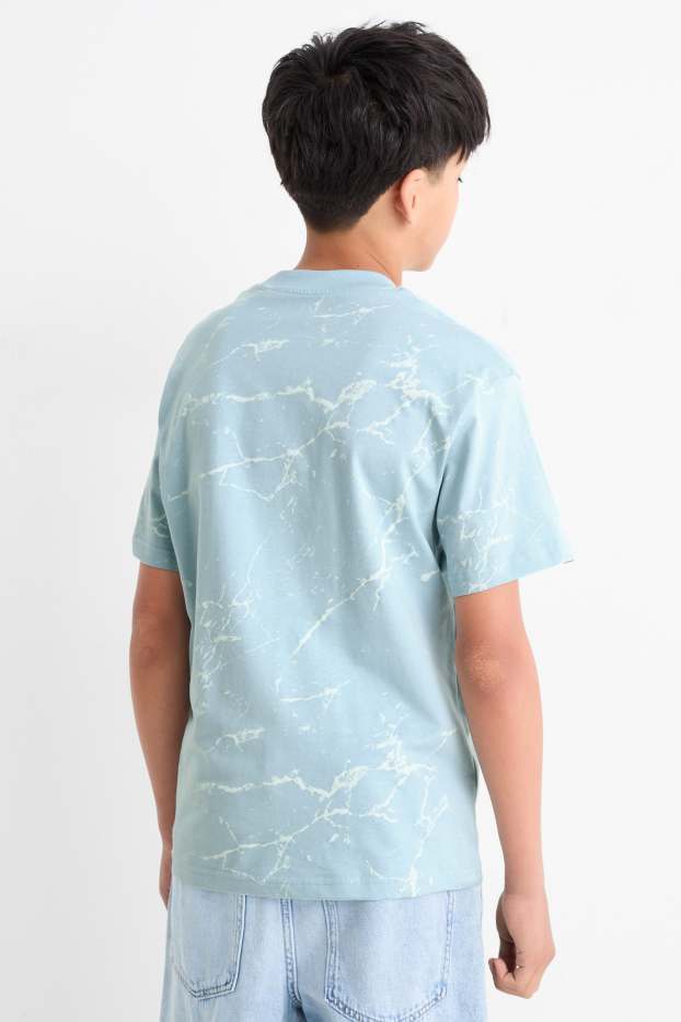 Children Boys - Short sleeve T-shirt - patterned - light blue