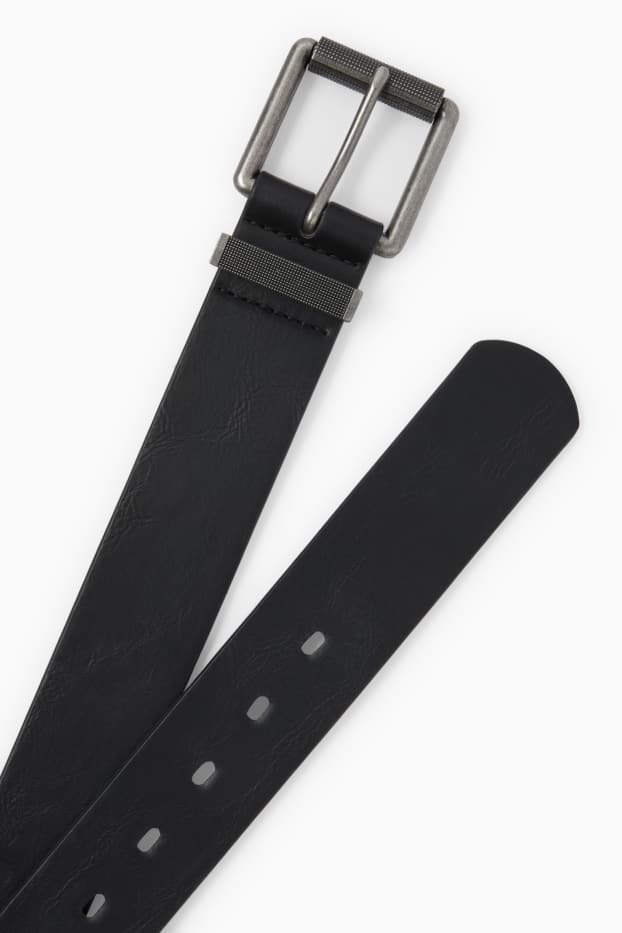 Heren - Riem - imitatieleer - zwart