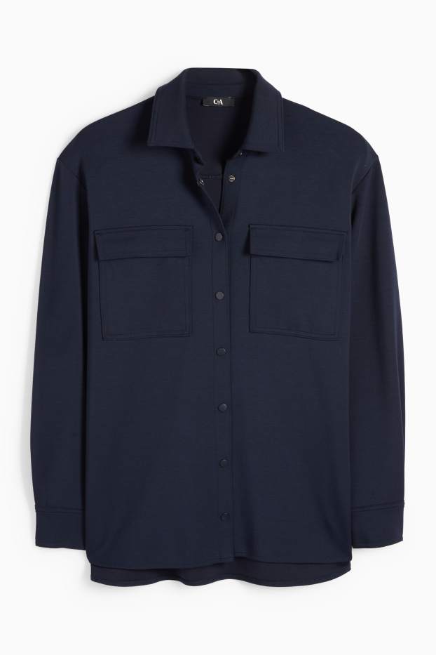 Dames - Hemdblouse - donkerblauw