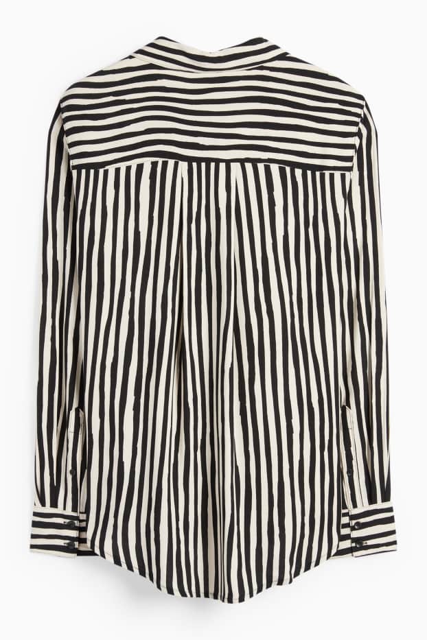 Women - Shirt blouse - striped - black / beige
