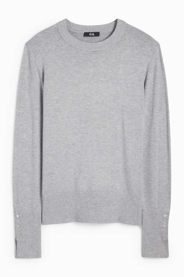 Damen - Feinstrick-Pullover - grau
