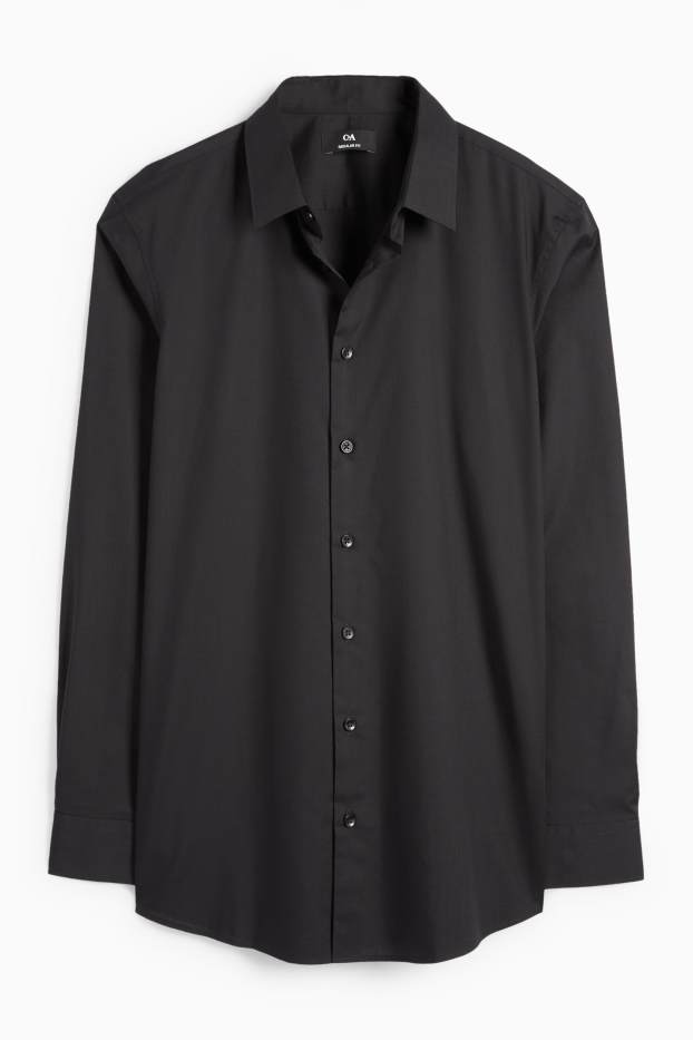 Hombre - Camisa de oficina - regular fit - Kent - negro