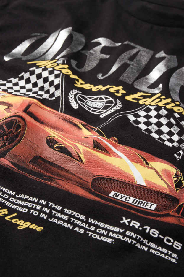 Bambini - Auto da corsa - maglia a maniche corte - nero