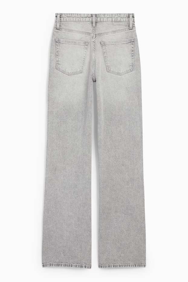 Damen - Wide Leg Jeans - High Waist - helljeansgrau