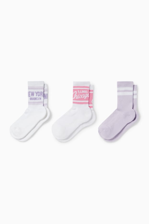 Children Girls - Multipack of 3 - tennis socks - white