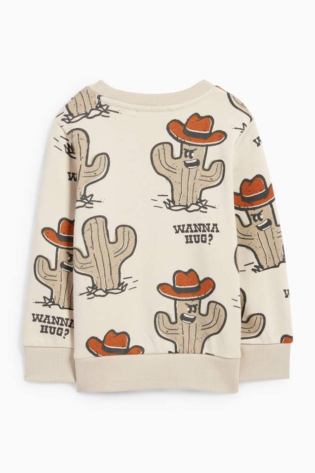 Kinder Buben - Kaktus - Sweatshirt - hellbeige