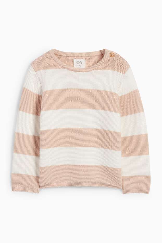Baby Girls - Baby jumper - striped - light beige