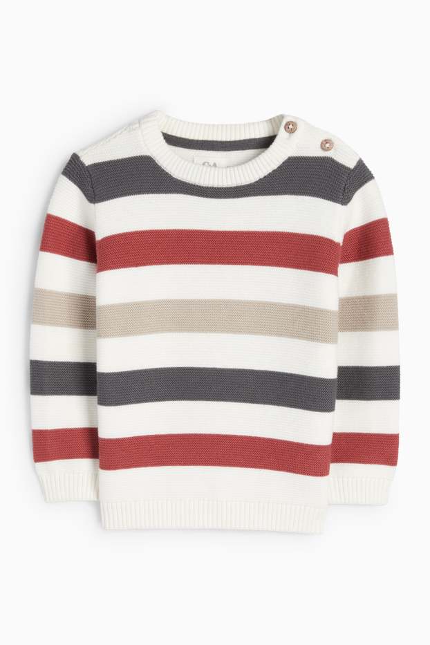 Bebés niños - Jersey para bebé - de rayas - rojo / blanco roto