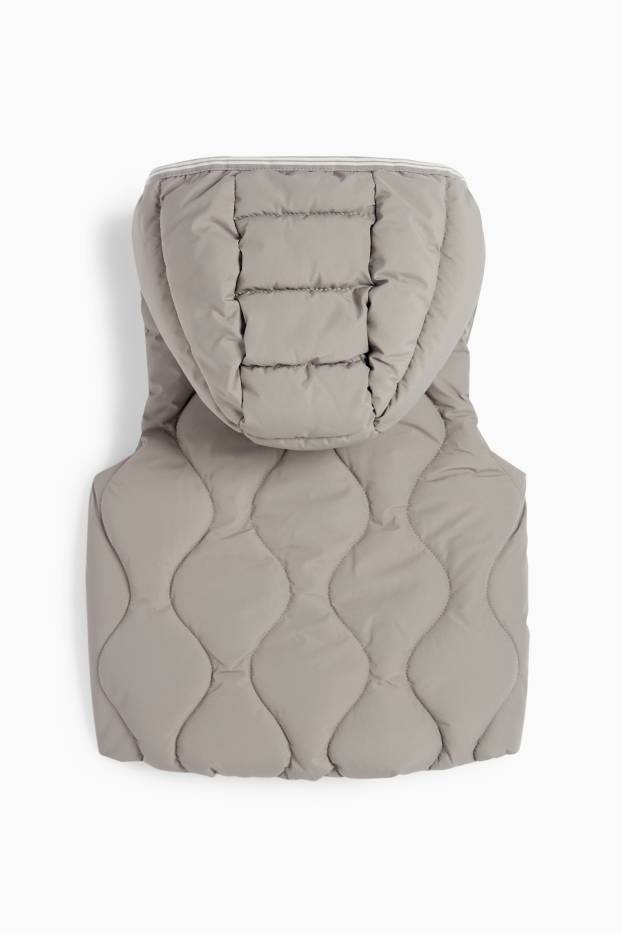 Baby Jungen - Baby-Steppweste mit Kapuze - wasserabweisend - grau