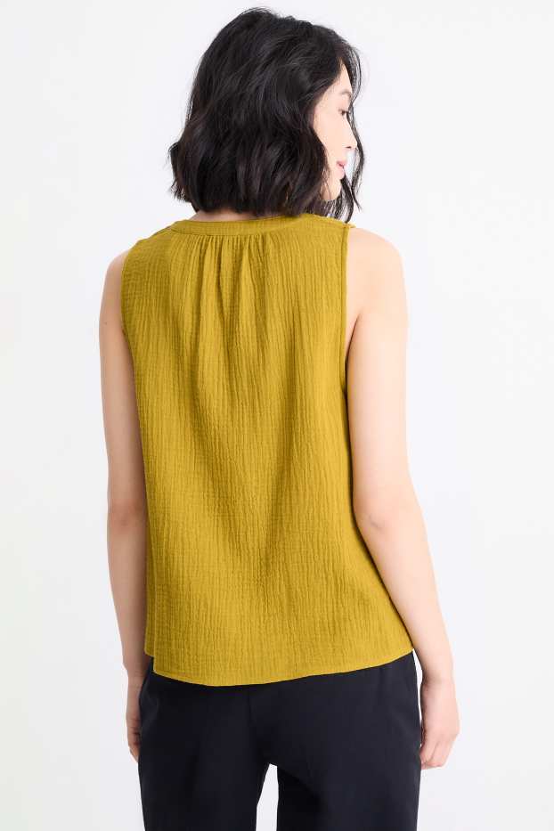 Damen - Blusentop - strukturiert - grün