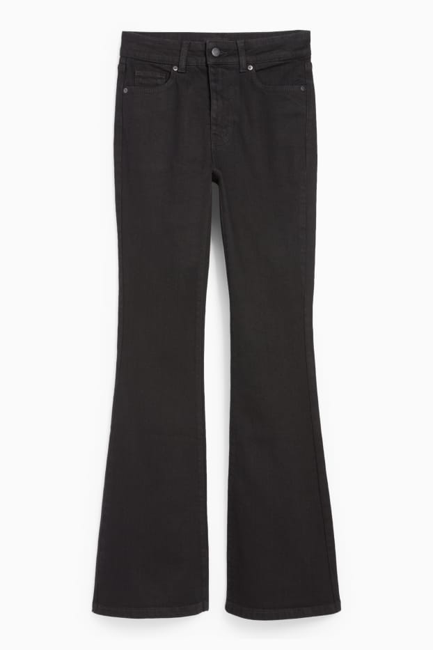 Dames - Flared jeans - mid waist - jeansdonkergrijs