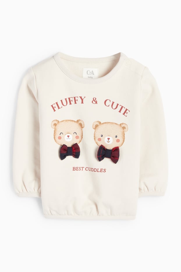 Baby Mädchen - Bärchen - Baby-Outfit - 2 teilig - hellbeige