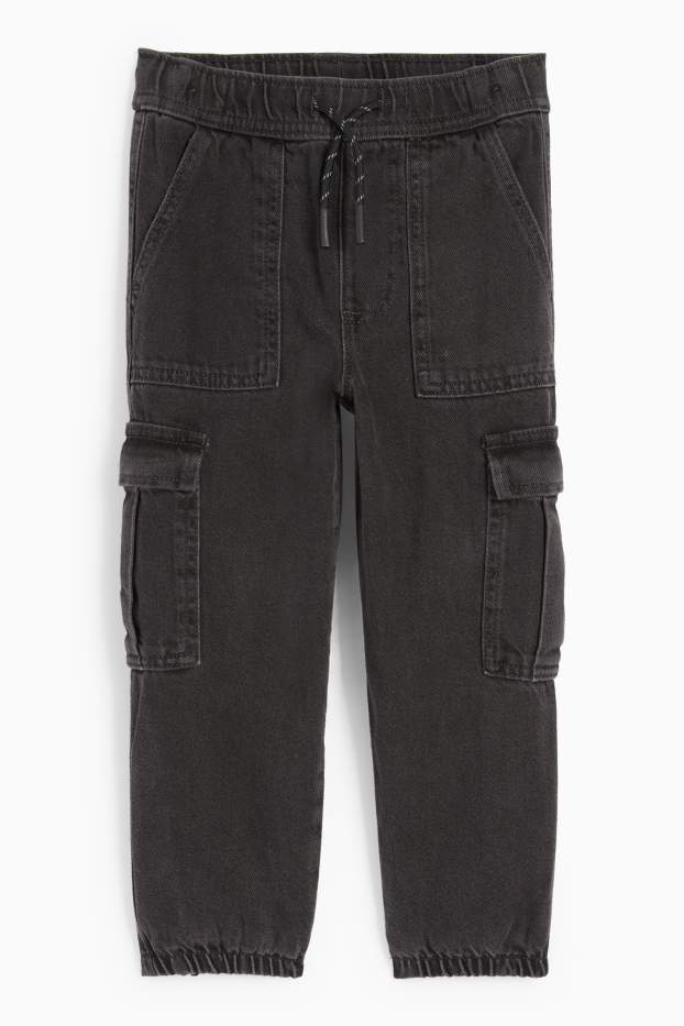 Niños - Jeans cargo térmico - negro