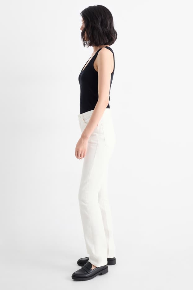 Damen - Vintage Straight Jeans - Mid Waist - LYCRA® - weiß
