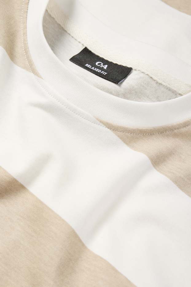 Hombre - Camiseta - relaxed fit - de rayas - blanco / beis