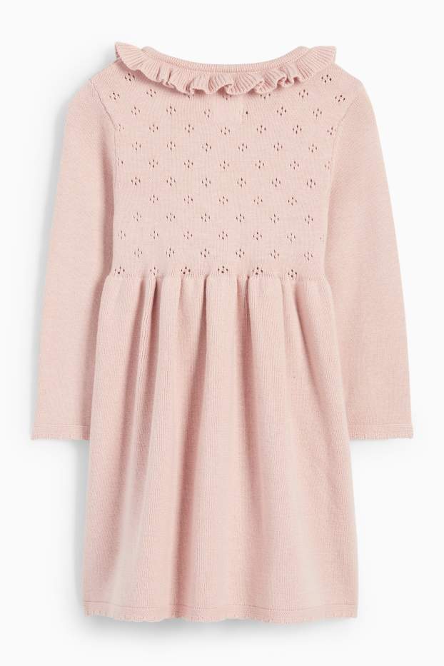 Baby Mädchen - Baby-Strickkleid - rosa