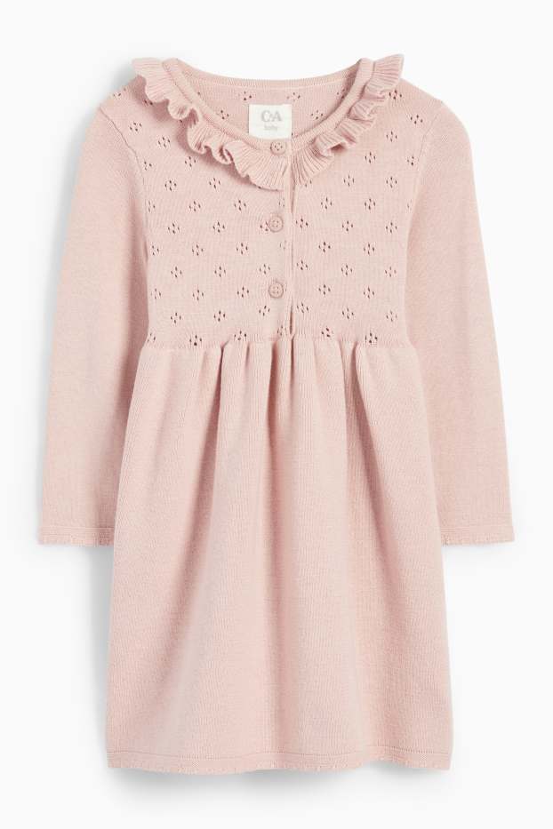 Baby Mädchen - Baby-Strickkleid - rosa