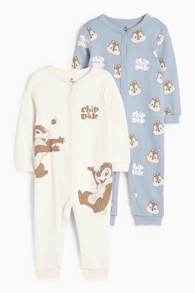 Bebés niños - Pack de 2 - Chip y Chop - pijamas para bebé - azul