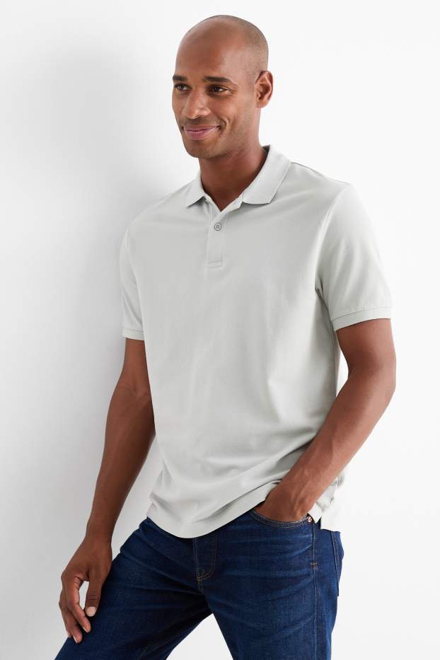 Men - Polo shirt - regular fit - light gray