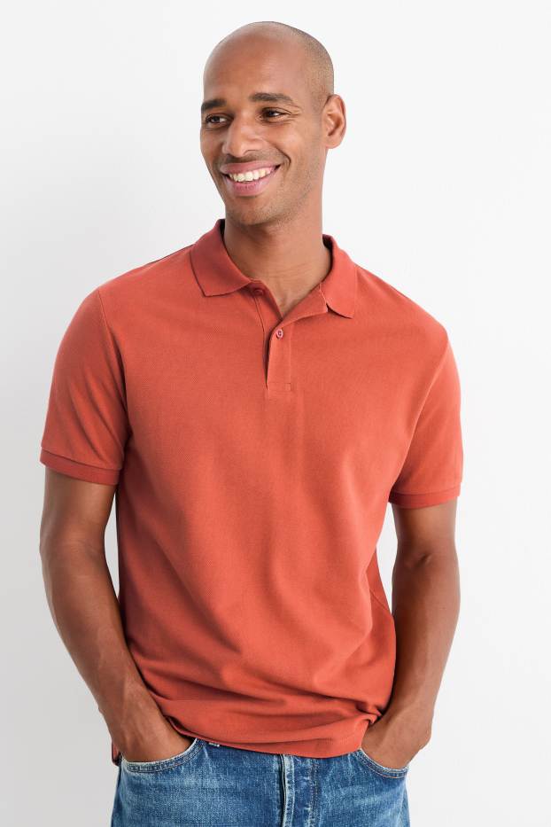 Herren - Poloshirt - Regular Fit  - rostbraun