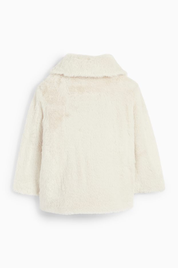 Baby Mädchen - Baby-Kunstfell-Jacke - hellbeige