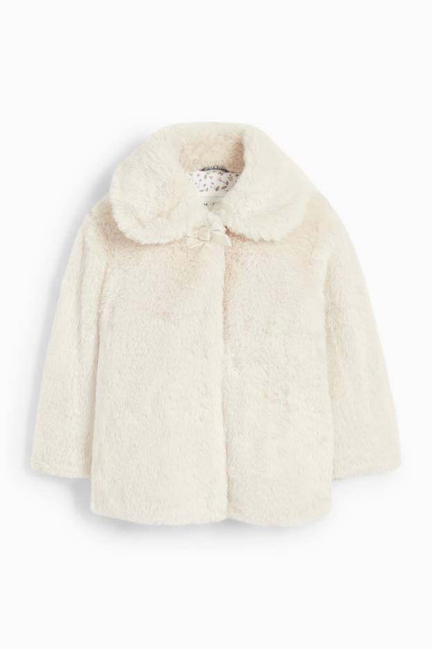 Baby Mädchen - Baby-Kunstfell-Jacke - hellbeige