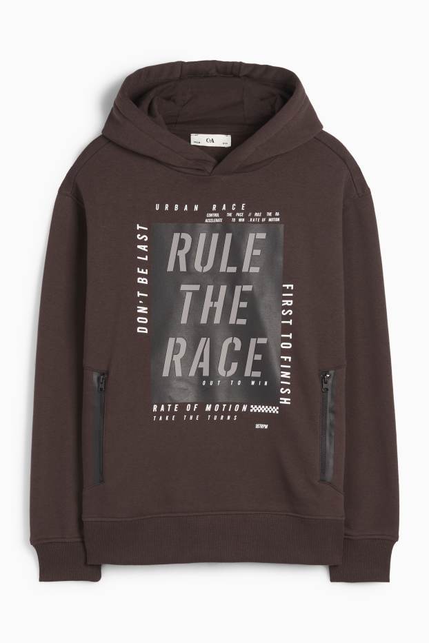 Kinder Jungen - Racing - Hoodie - dunkelbraun