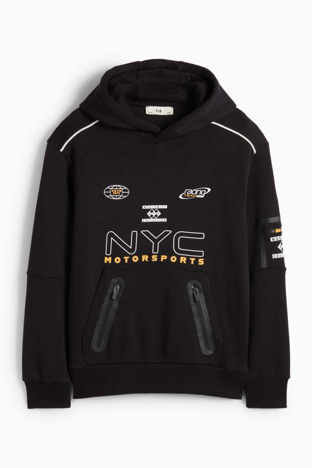 Dzieci chłopcy - Racing - bluza z kapturem - czarny