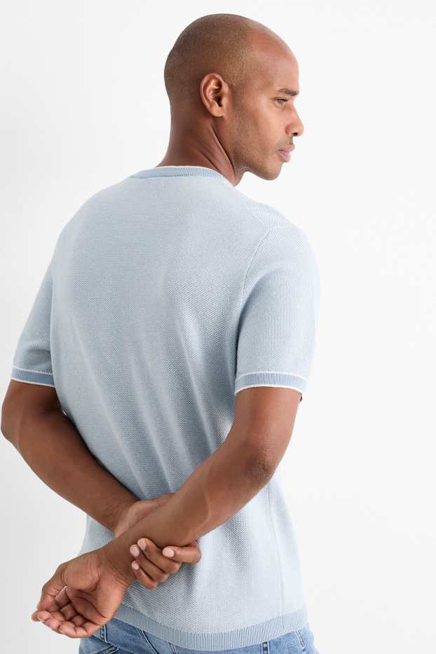Uomo - Maglione - maniche corte - azzurro