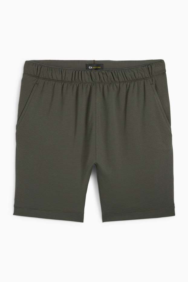 Herren - Funktions-Shorts - strukturiert - dunkelgrün