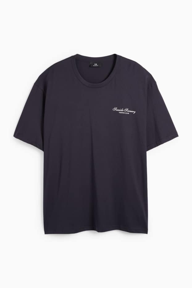 Uomo - T-shirt - relaxed fit - blu scuro