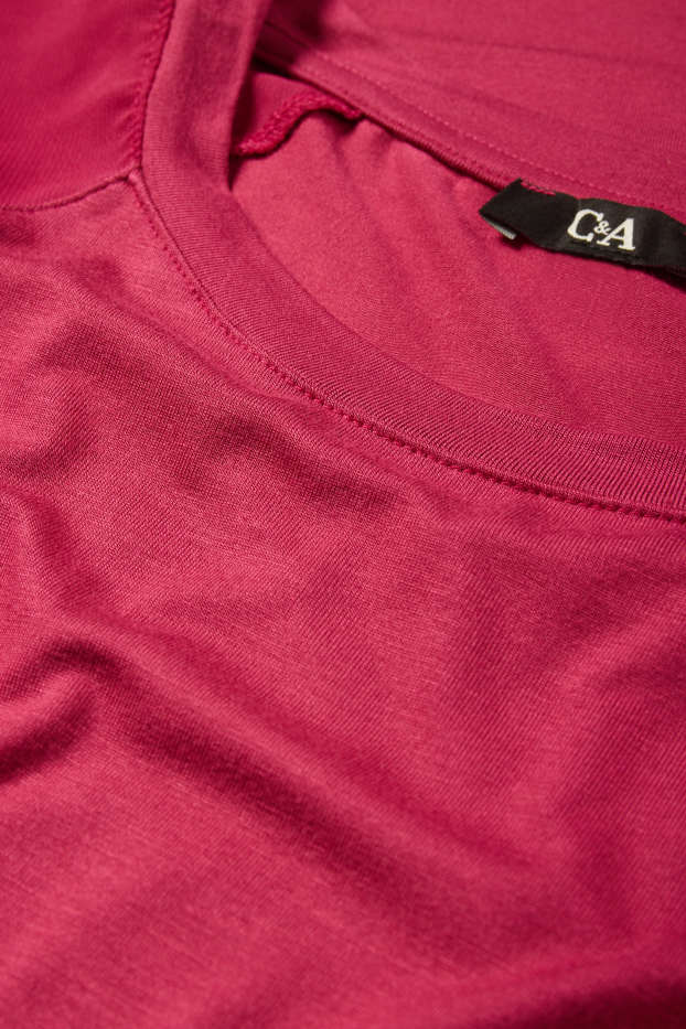 Damen - T-Shirt - Regular Fit - dunkelrosa