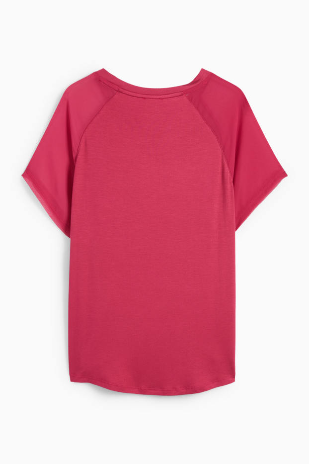 Damen - T-Shirt - Regular Fit - dunkelrosa