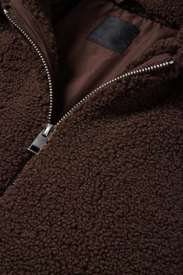 Men - Teddy fur jacket - brown