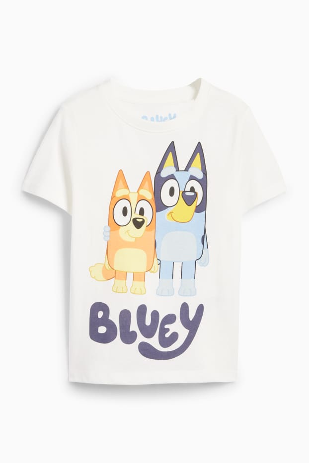 Kinder Jungen - Bluey - Kurzarmshirt - weiss