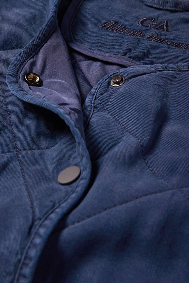 Dames - Jas met stiksels - donkerblauw