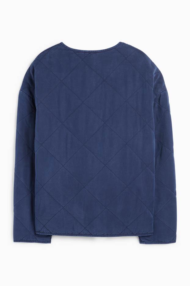 Dames - Jas met stiksels - donkerblauw