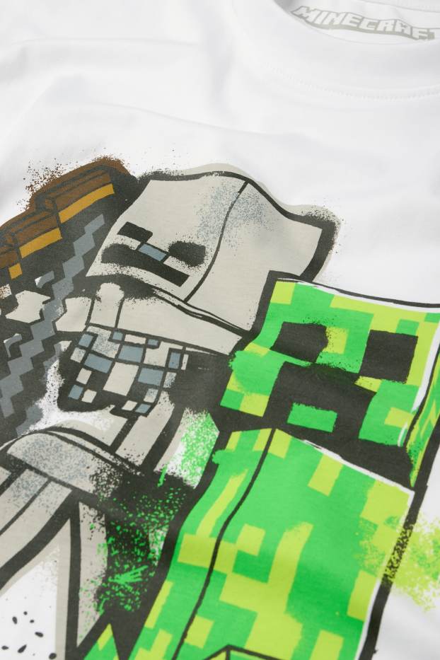 Niños: niños - Minecraft - camiseta de manga corta - blanco