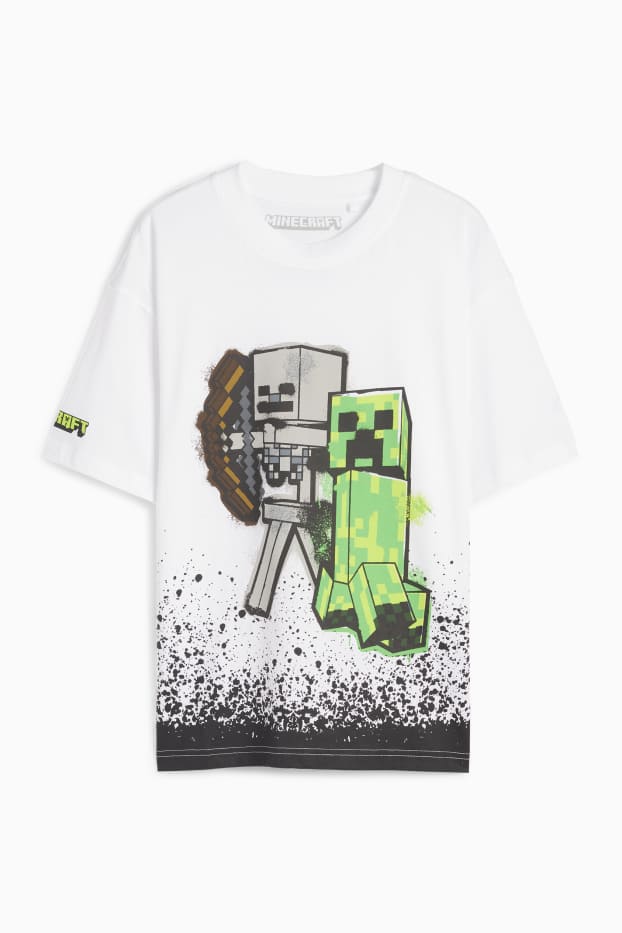 Niños: niños - Minecraft - camiseta de manga corta - blanco