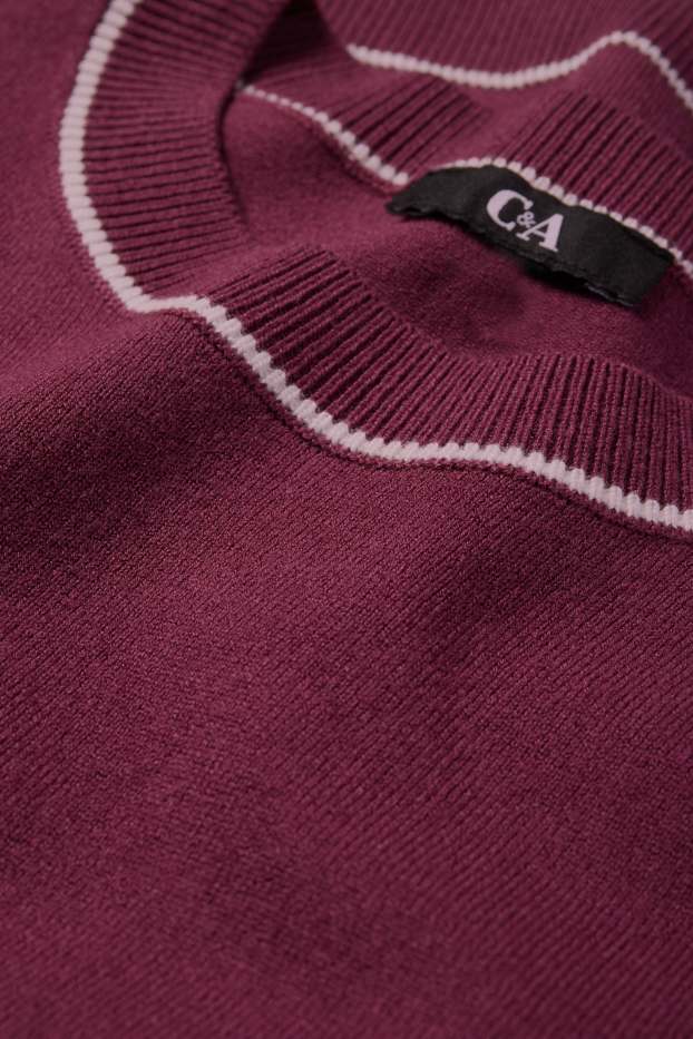 Damen - Feinstrick-Pullover - bordeaux