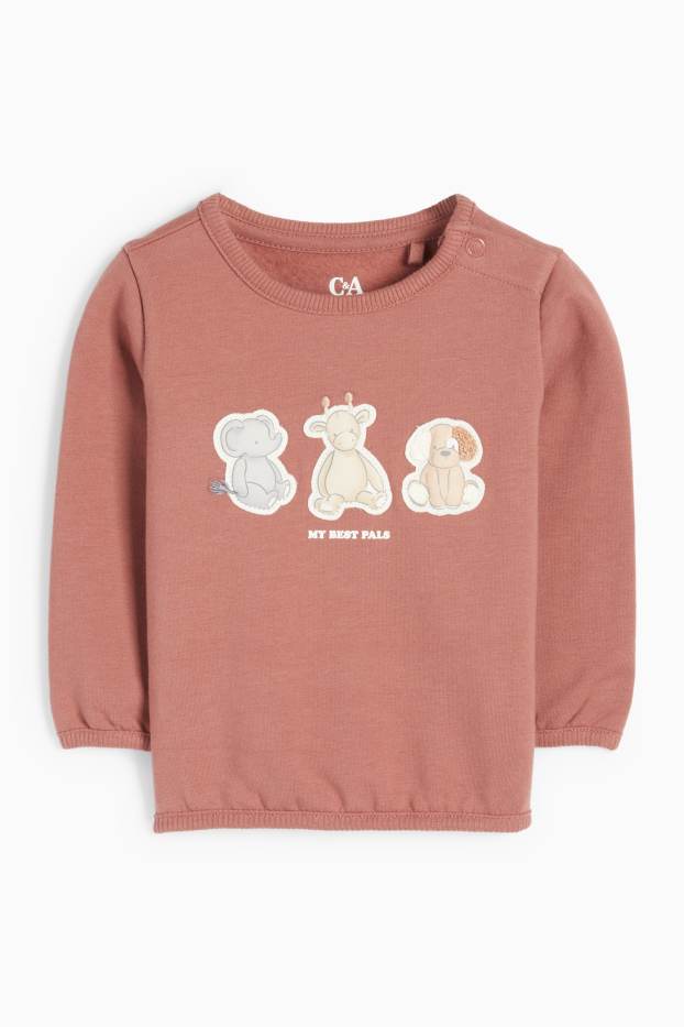 Unisex - Animali - felpa per neonati - rosa scuro