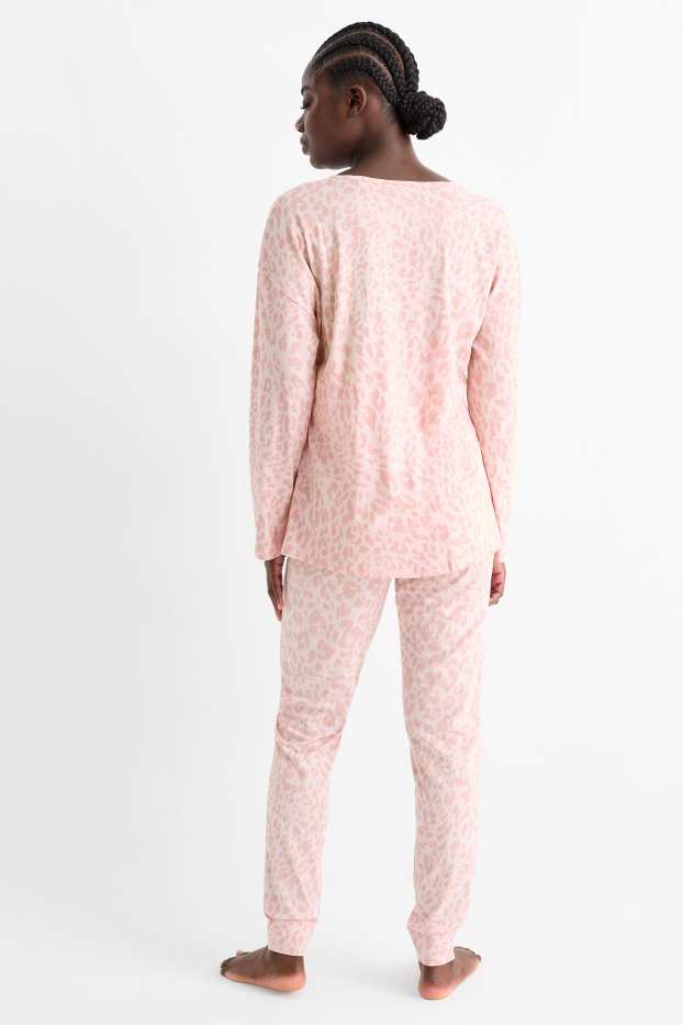 Mujer - Pijama de lactancia - estampado de leopardo - rosa