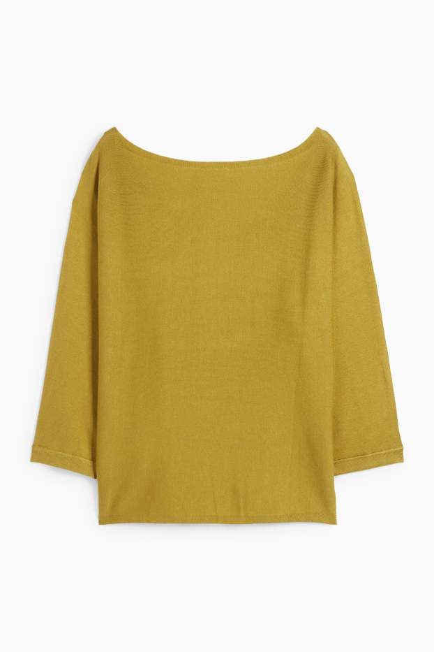 Damen - Feinstrick-Pullover - schwarz / beige