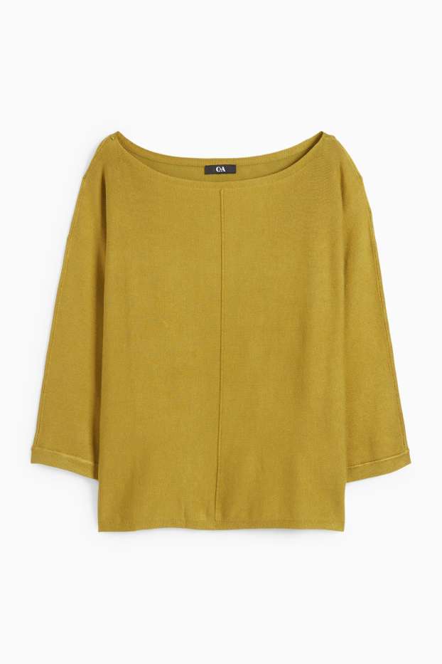 Damen - Feinstrick-Pullover - schwarz / beige